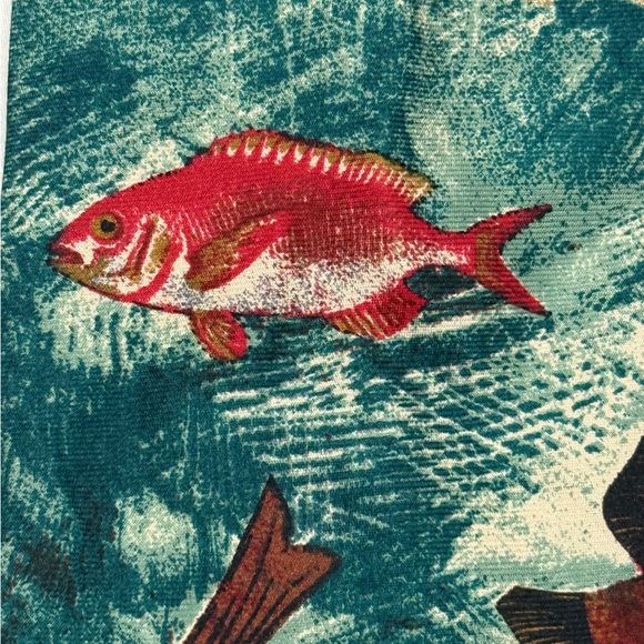 Vintage Fish Print Silk Tie Ocean Fishing Angler Novelty Mens Necktie USA - Picture 4 of 9